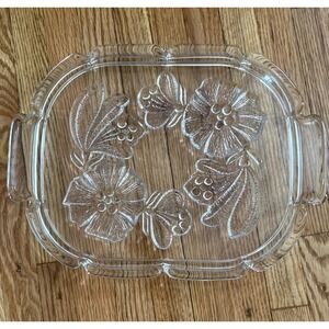 Walter Original Glass Flower and Butterfly Tray- Granny-core. Antique